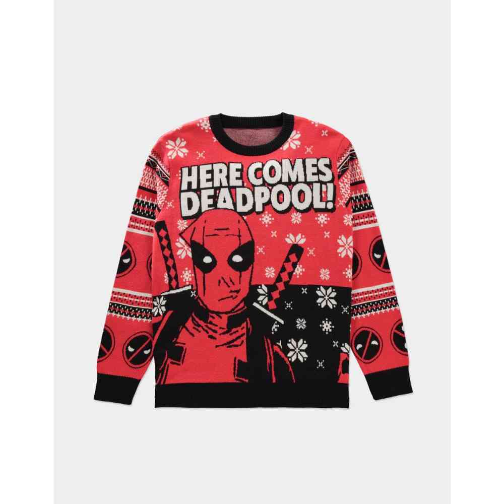 Marvel Deadpool Knitted Christmas sweater Red